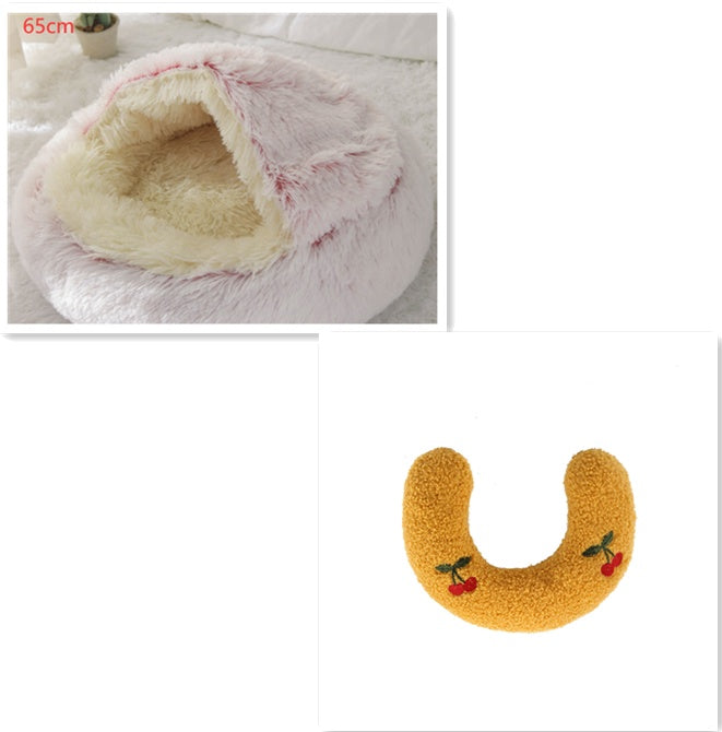 Furrenna™ Plush Pet Bed (Round, Warm Dog & Cat Bed)