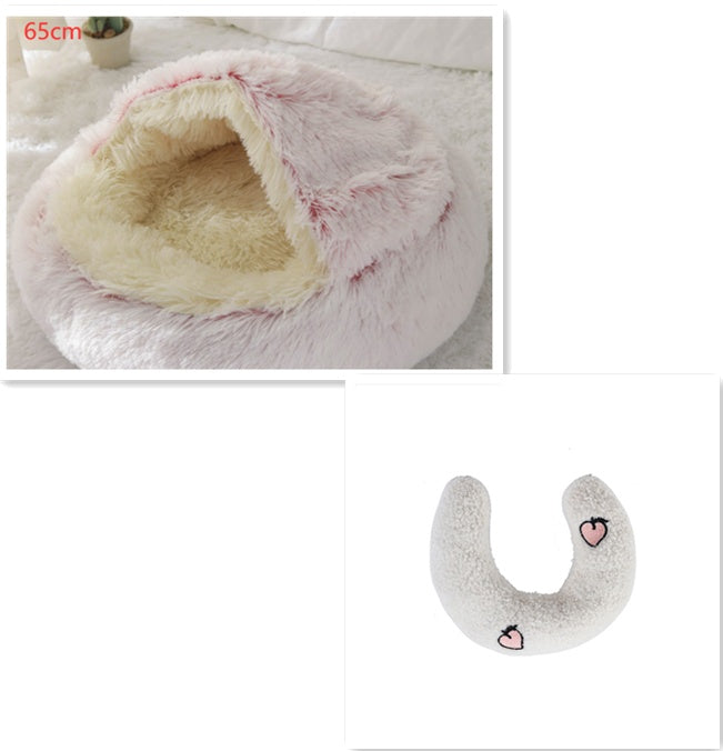 Furrenna™ Plush Pet Bed (Round, Warm Dog & Cat Bed)