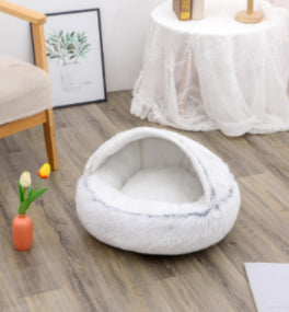 Furrenna™ Plush Pet Bed (Round, Warm Dog & Cat Bed)