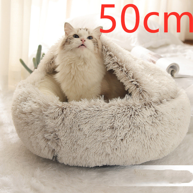 Furrenna™ Plush Pet Bed (Round, Warm Dog & Cat Bed)