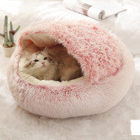 Furrenna™ Plush Pet Bed (Round, Warm Dog & Cat Bed)