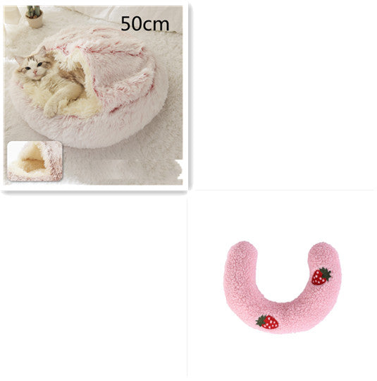 Furrenna™ Plush Pet Bed (Round, Warm Dog & Cat Bed)