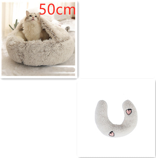 Furrenna™ Plush Pet Bed (Round, Warm Dog & Cat Bed)