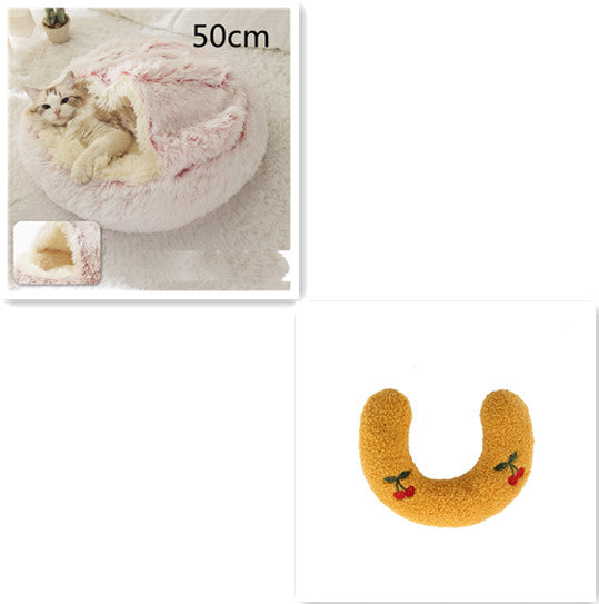 Furrenna™ Plush Pet Bed (Round, Warm Dog & Cat Bed)