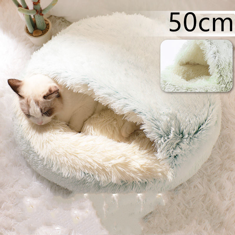 Furrenna™ Plush Pet Bed (Round, Warm Dog & Cat Bed)