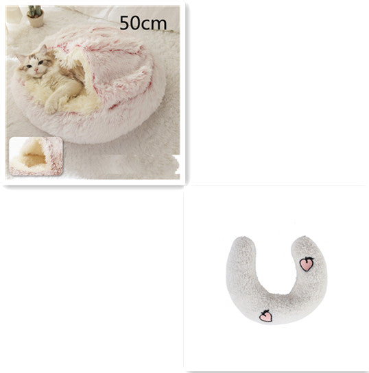 Furrenna™ Plush Pet Bed (Round, Warm Dog & Cat Bed)
