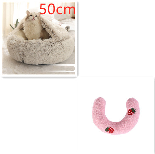 Furrenna™ Plush Pet Bed (Round, Warm Dog & Cat Bed)