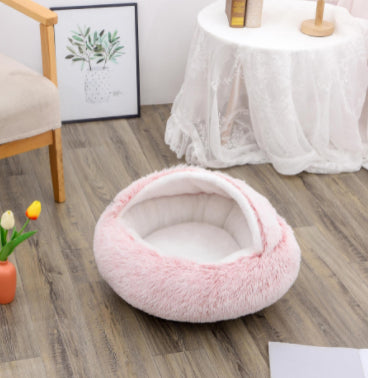 Furrenna™ Plush Pet Bed (Round, Warm Dog & Cat Bed)