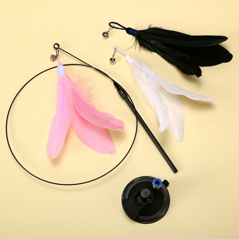 Furrenna™ Interactive Feather Suction Cup Cat Teaser Toy
