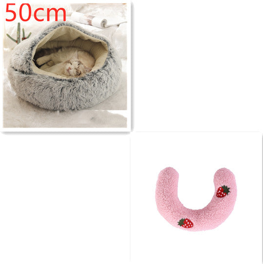 Furrenna™ Plush Pet Bed (Round, Warm Dog & Cat Bed)