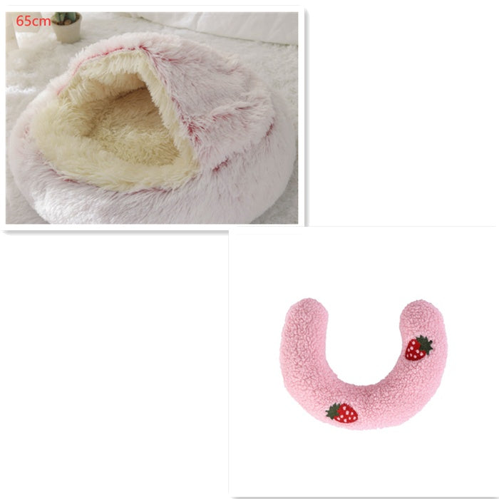 Furrenna™ Plush Pet Bed (Round, Warm Dog & Cat Bed)