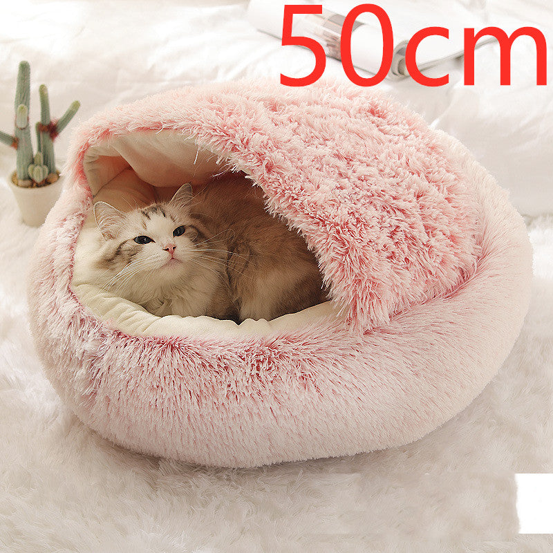 Furrenna™ Plush Pet Bed (Round, Warm Dog & Cat Bed)