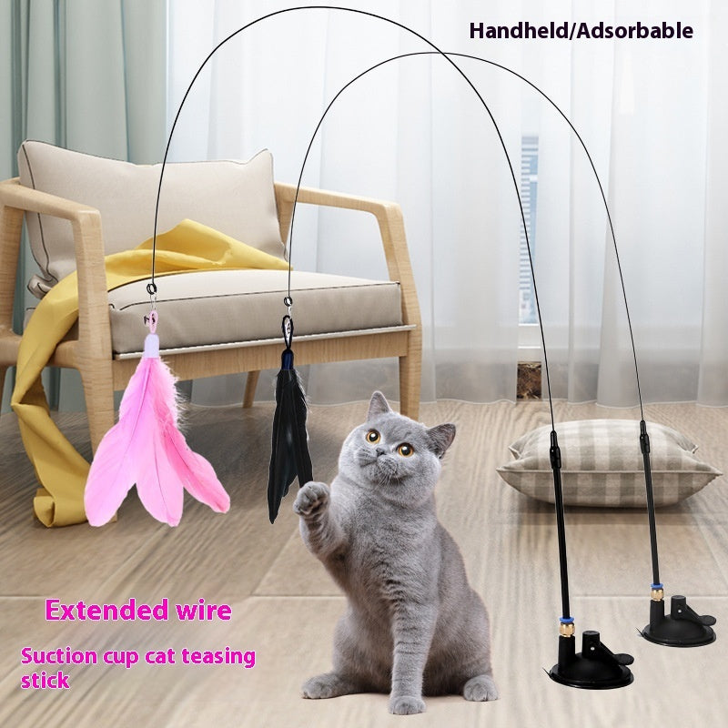 Furrenna™ Interactive Feather Suction Cup Cat Teaser Toy
