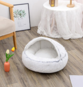 Furrenna™ Plush Pet Bed (Round, Warm Dog & Cat Bed)