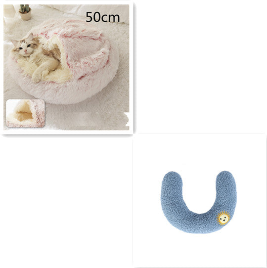 Furrenna™ Plush Pet Bed (Round, Warm Dog & Cat Bed)