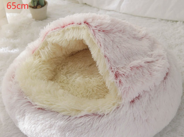 Furrenna™ Plush Pet Bed (Round, Warm Dog & Cat Bed)