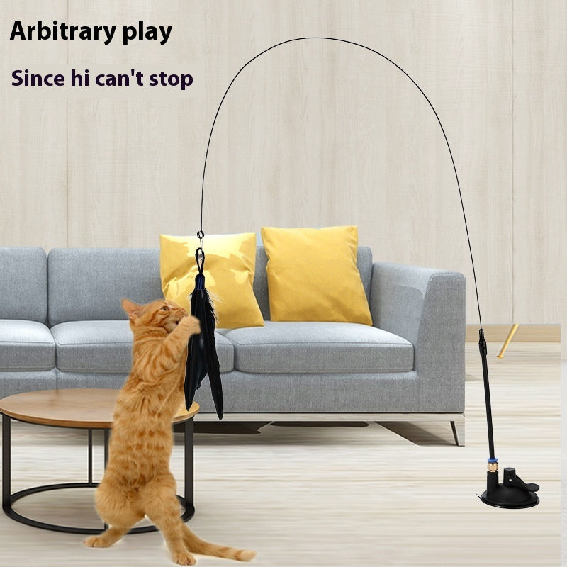 Furrenna™ Interactive Feather Suction Cup Cat Teaser Toy