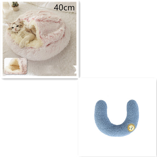 Furrenna™ Plush Pet Bed (Round, Warm Dog & Cat Bed)