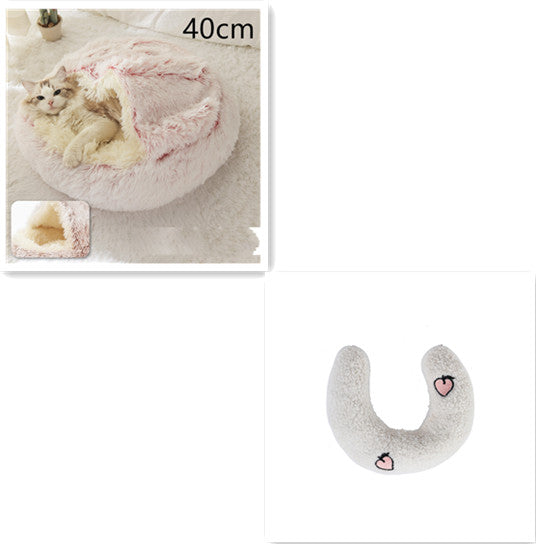 Furrenna™ Plush Pet Bed (Round, Warm Dog & Cat Bed)