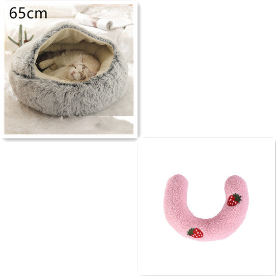 Furrenna™ Plush Pet Bed (Round, Warm Dog & Cat Bed)