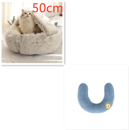Furrenna™ Plush Pet Bed (Round, Warm Dog & Cat Bed)