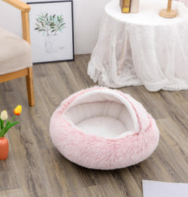 Furrenna™ Plush Pet Bed (Round, Warm Dog & Cat Bed)