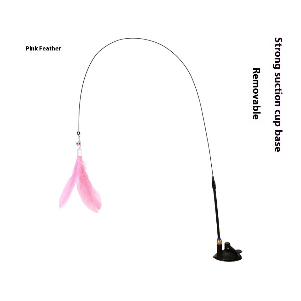 Furrenna™ Interactive Feather Suction Cup Cat Teaser Toy