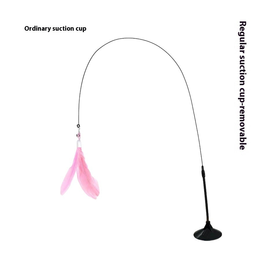 Furrenna™ Interactive Feather Suction Cup Cat Teaser Toy