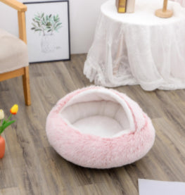 Furrenna™ Plush Pet Bed (Round, Warm Dog & Cat Bed)