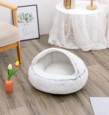 Furrenna™ Plush Pet Bed (Round, Warm Dog & Cat Bed)