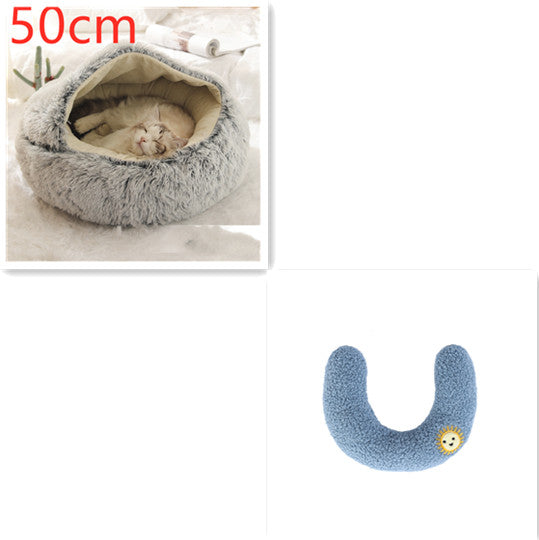 Furrenna™ Plush Pet Bed (Round, Warm Dog & Cat Bed)