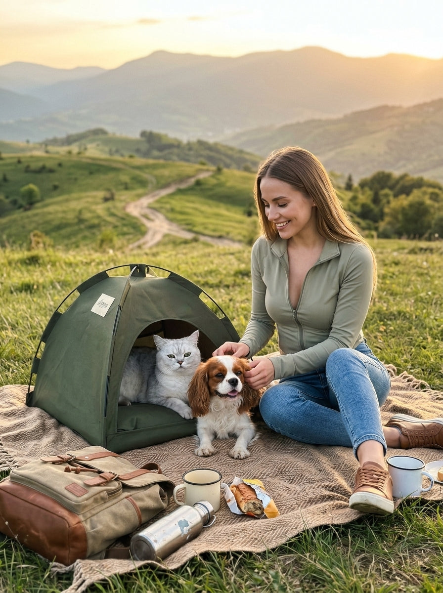 Furrenna™ Pet Tent Bed with Cushion